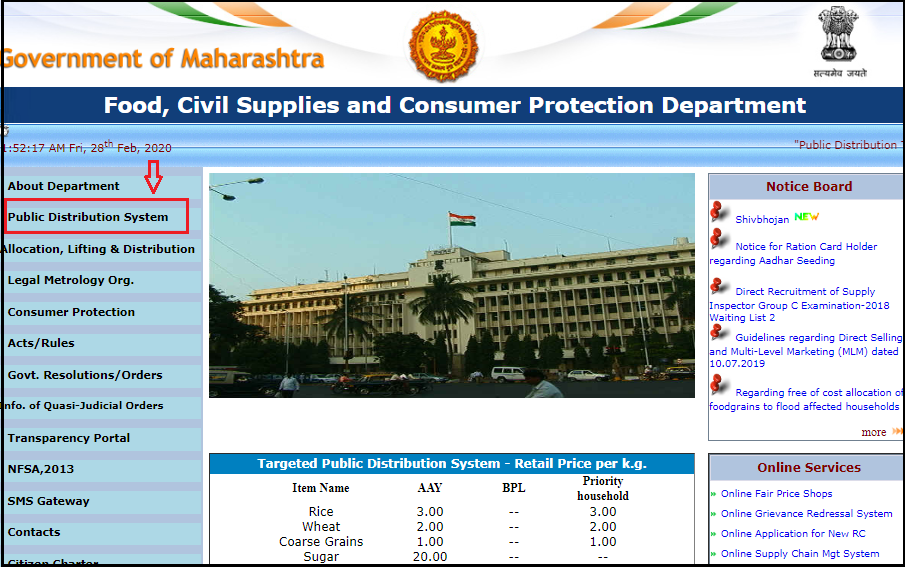 Maharashtra Ration Card 2020