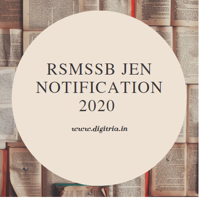 RSMSSB JEN Notification 2020 