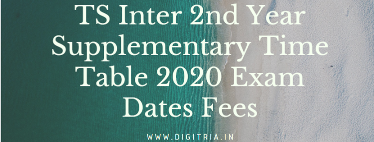 TS Inter 2nd Year Supplementary Time Table 2020 