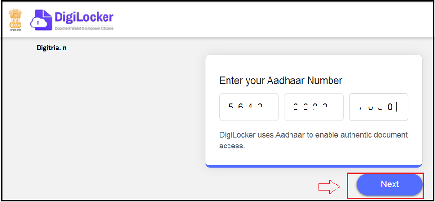 Enter Aadhar Number