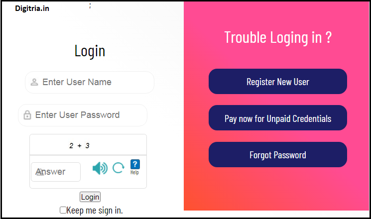 Login and register page