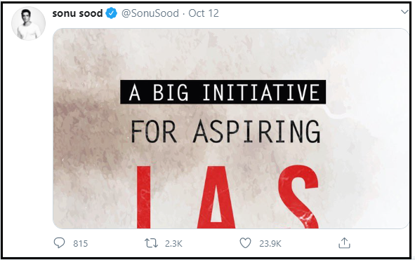 tweet of Sonu Sood