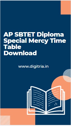 AP SBTET Diploma Special Mercy Time Table