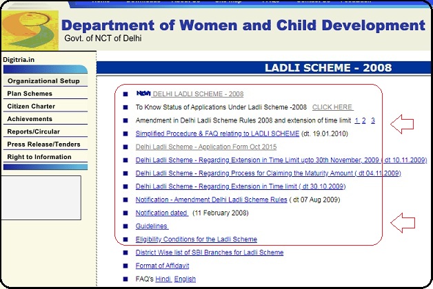 Delhi Ladli Scheme list