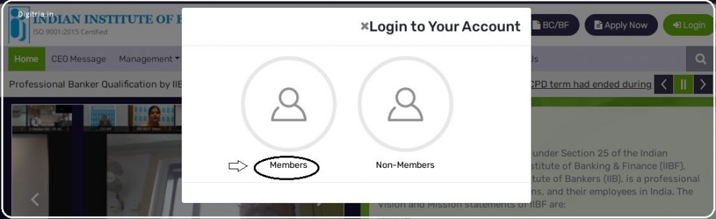 Go to the Member Option