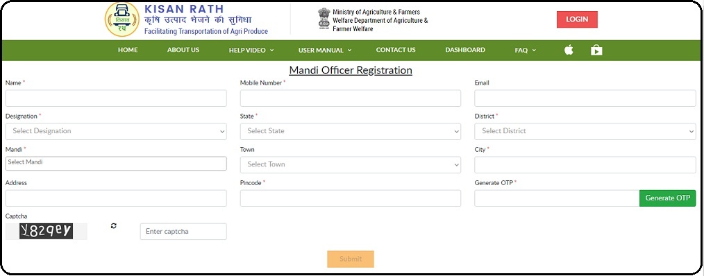 Mandi officer registration