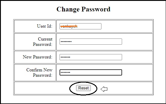 Chnage password here